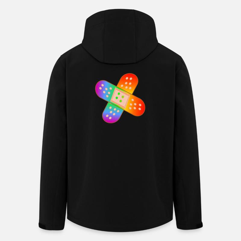 RAINBOW PATCH - Men’s Recycled Softshell Jacket by Stanley/Stella - black