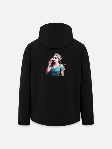 Woman drinking red wine - Men’s Recycled Softshell Jacket by Stanley/Stella - black