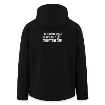 Bernese mountain dog - Men’s Recycled Softshell Jacket by Stanley/Stella - black - Back - AI Model Male 185 light (185cm)