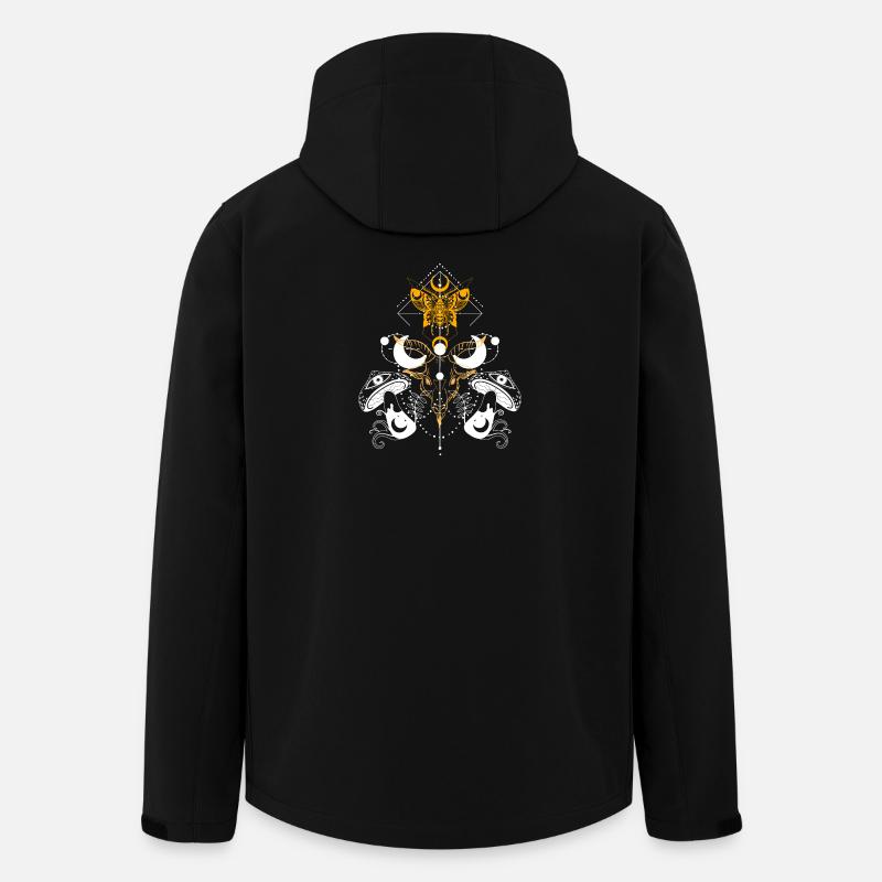 Verziertes geometrisches Mandala-Wappen - Recycelte Männer Softshell-Jacke von Stanley/Stella - Schwarz