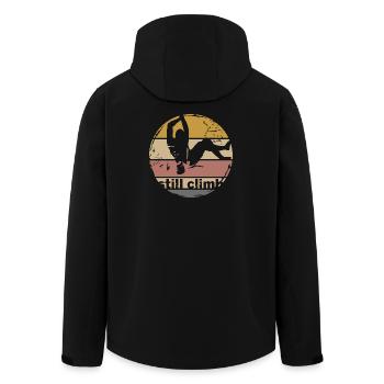 klettern retro bouldern symbol logo vintage icon - Recycelte Männer Softshell-Jacke von Stanley/Stella - Schwarz - Hinten - AI Model Male 185 light (185cm)