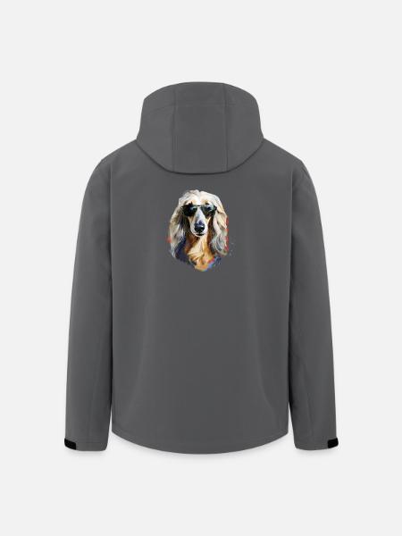 Afghan greyhound with sunglasses - Men’s Recycled Softshell Jacket by Stanley/Stella - black