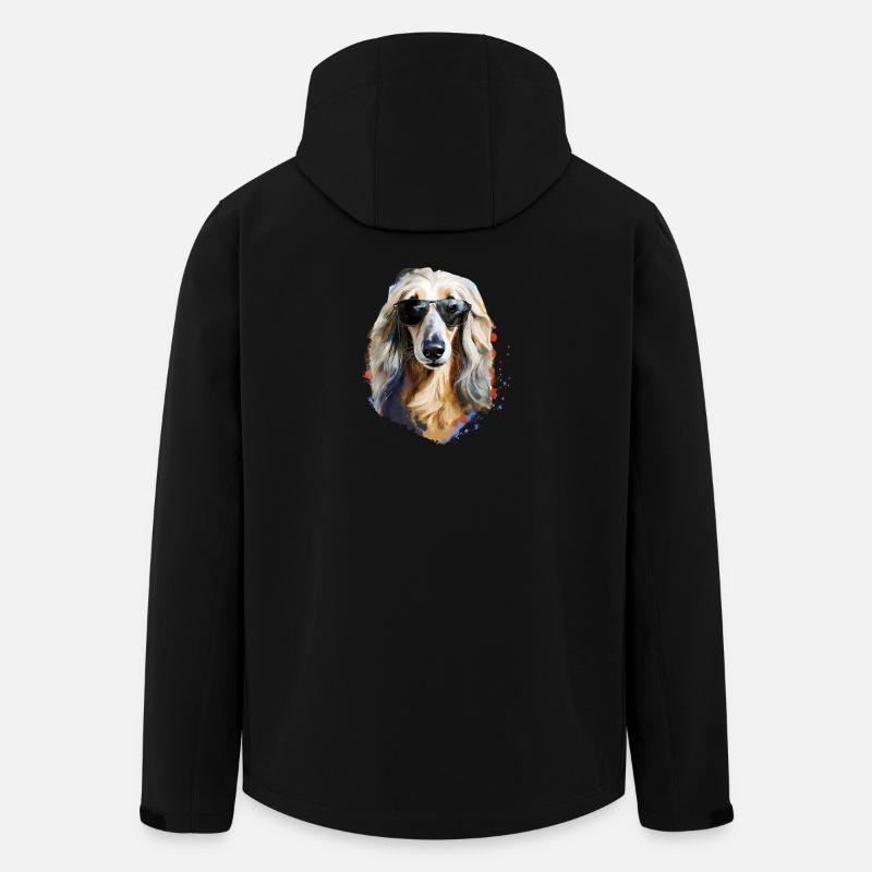 Afghan greyhound with sunglasses - Men’s Recycled Softshell Jacket by Stanley/Stella - black