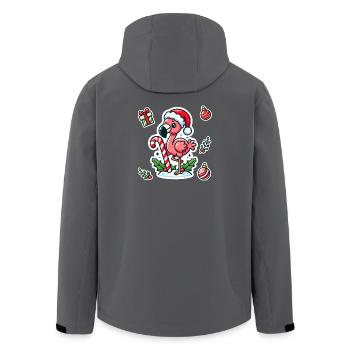Plaisir festif des flamants roses - Veste softshell homme en polyester recyclé Stanley/Stella - charbon - Dos - AI Model Male 185 light (185cm)