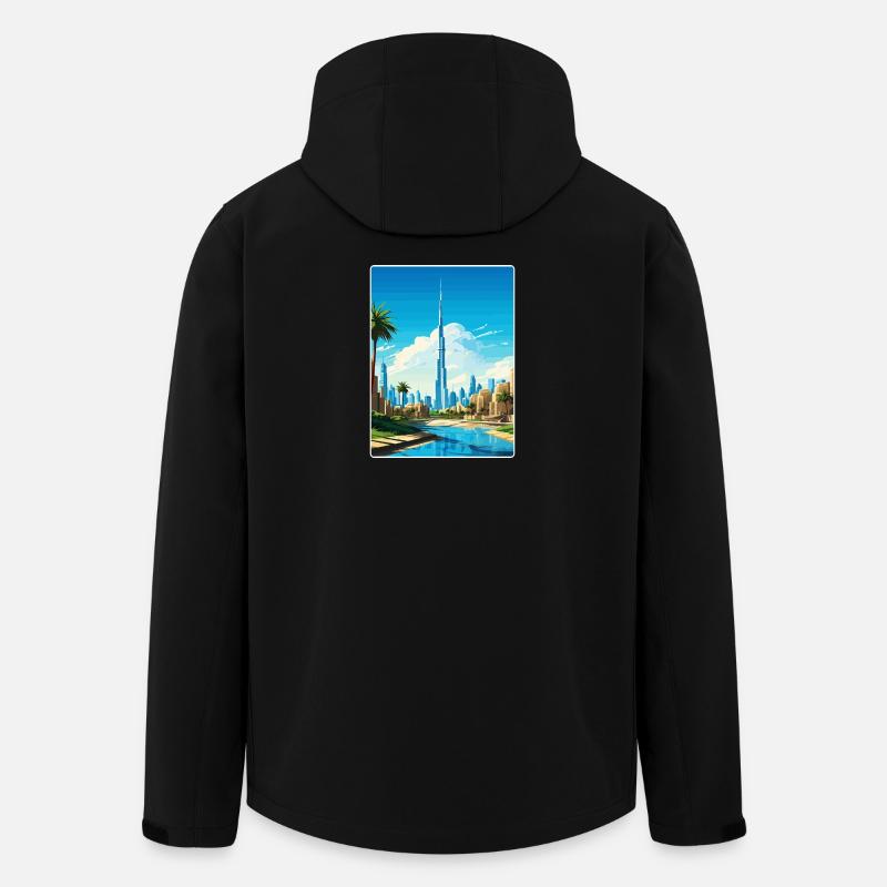 Dubai Skyline Illustration - Recycelte Männer Softshell-Jacke von Stanley/Stella - Schwarz