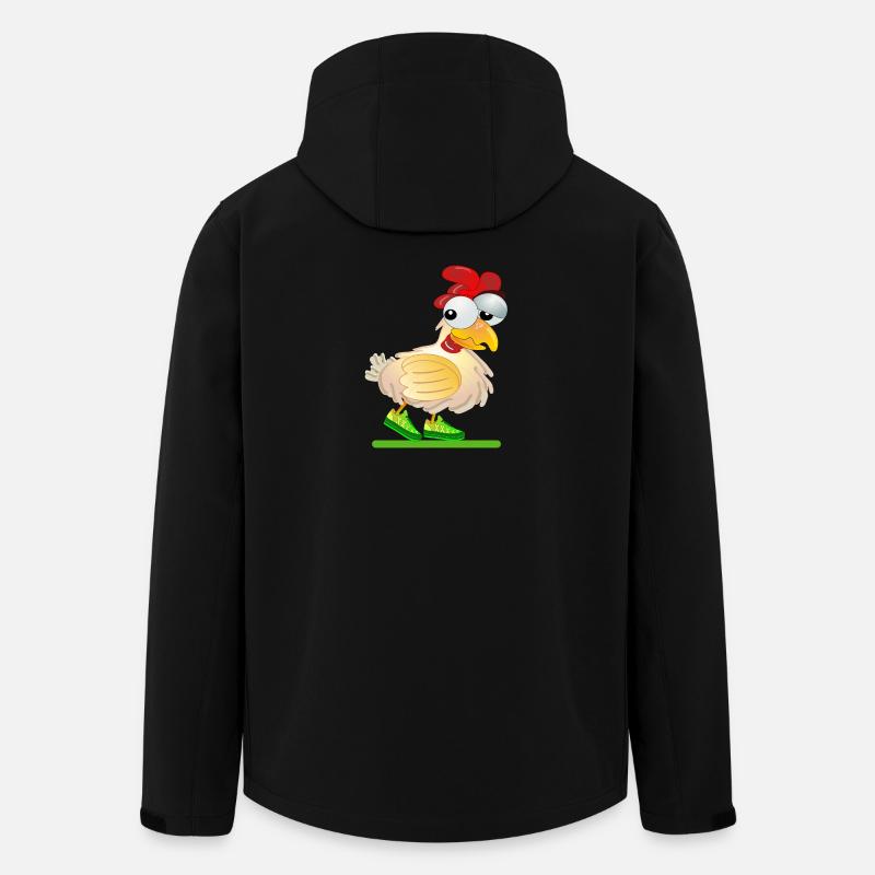 CHICKENS COMIC RUNNING RACE - Men’s Recycled Softshell Jacket by Stanley/Stella - black