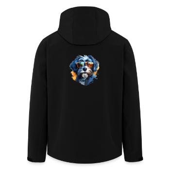 Bolonka Zwetna mit Sonnenbrille - Recycelte Männer Softshell-Jacke von Stanley/Stella - Schwarz - Hinten - AI Model Male 185 light (185cm)