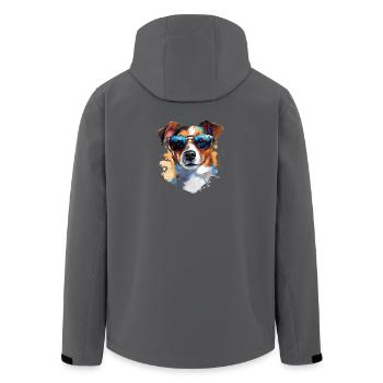 Jack Russell with sunglasses - Men’s Recycled Softshell Jacket by Stanley/Stella - anthracite - Back - AI Model Male 185 light (185cm)