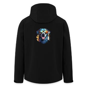 Labrador with sunglasses - Men’s Recycled Softshell Jacket by Stanley/Stella - black - Back - AI Model Male 185 light (185cm)