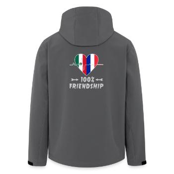 Mexiko und Frankreich 100% Freundschaft - Recycelte Männer Softshell-Jacke von Stanley/Stella - Anthrazit - Hinten - AI Model Male 185 light (185cm)