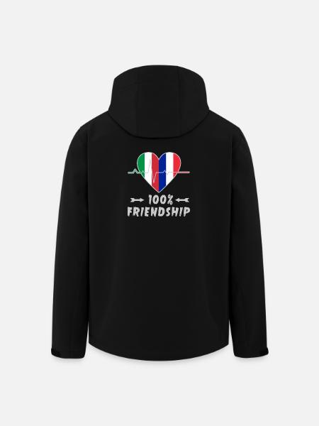Italia e Francia 100% amicizia - Giacca softshell uomo in poliestere riciclato di Stanley/Stella - nero