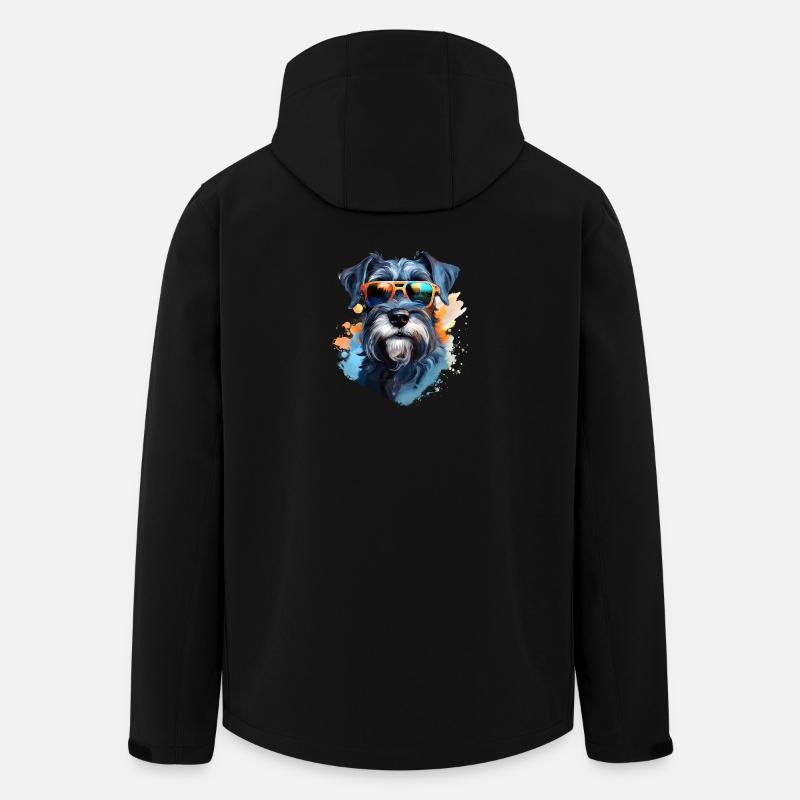 Schnauzer with sunglasses - Men’s Recycled Softshell Jacket by Stanley/Stella - black