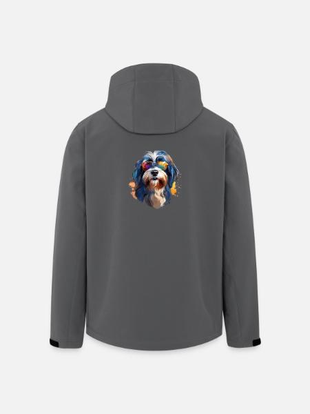 Tibetan Terrier with Sunglasses - Men’s Recycled Softshell Jacket by Stanley/Stella - black
