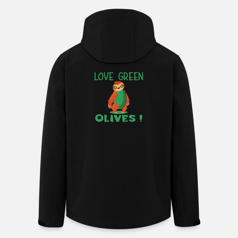 LIEBE GRÜNE OLIVEN - FAULTIER TIER - Recycelte Männer Softshell-Jacke von Stanley/Stella - Schwarz