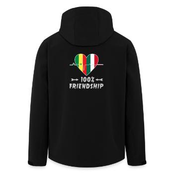 Senegal und Italien 100% Freundschaft - Recycelte Männer Softshell-Jacke von Stanley/Stella - Schwarz - Hinten - AI Model Male 185 light (185cm)