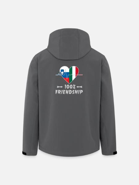 Slovenia e Italia 100% amicizia - Giacca softshell uomo in poliestere riciclato di Stanley/Stella - nero