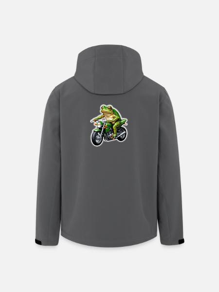 Frog on motorcycle - Men’s Recycled Softshell Jacket by Stanley/Stella - black