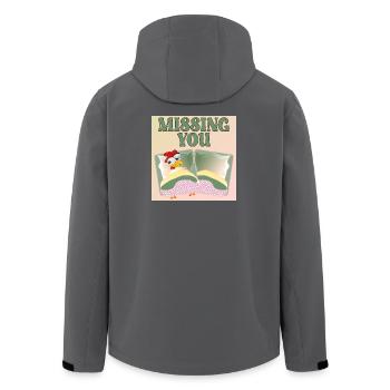 MISSING YOU - HÜHNERBETT - Recycelte Männer Softshell-Jacke von Stanley/Stella - Anthrazit - Hinten - AI Model Male 185 light (185cm)