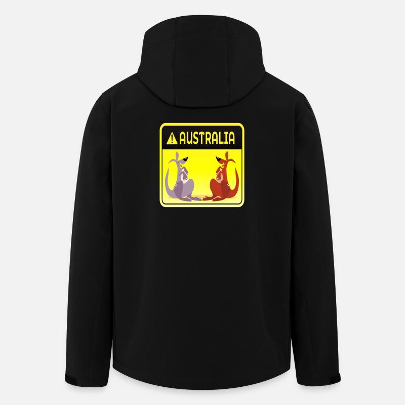 AUSTRALIA MARSUPIALS KANGAROO COUPLES - Men’s Recycled Softshell Jacket by Stanley/Stella - black