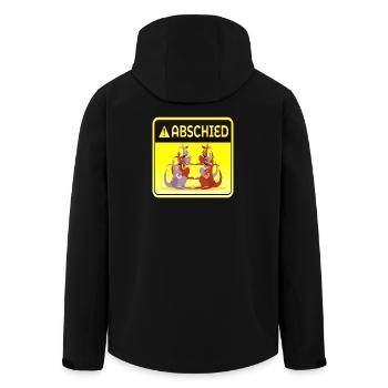 ABSCHIED KOLLEGEN TEAM GRUPPE - KÄNGURUS - Recycelte Männer Softshell-Jacke von Stanley/Stella - Schwarz - Hinten - AI Model Male 185 light (185cm)