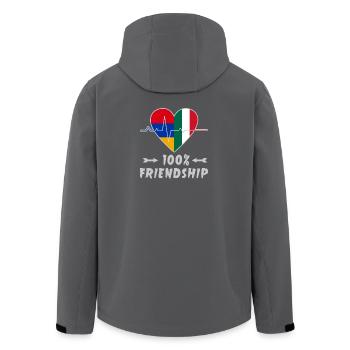 Armenien und Italien 100% Freundschaft - Recycelte Männer Softshell-Jacke von Stanley/Stella - Anthrazit - Hinten - AI Model Male 185 light (185cm)
