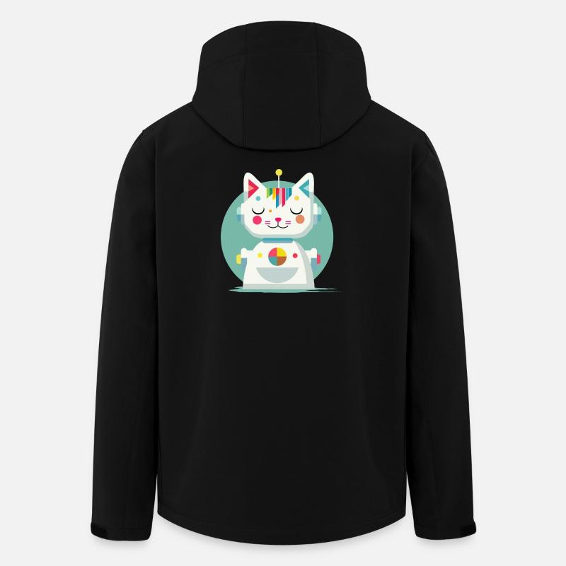 Geometric Robot Cat – Creative Illustration - Men’s Recycled Softshell Jacket by Stanley/Stella - black