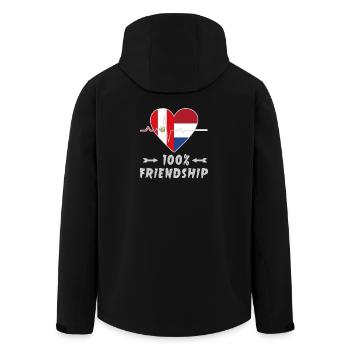 Peru and Netherlands 100% friendship - Men’s Recycled Softshell Jacket by Stanley/Stella - black - Back - AI Model Male 185 light (185cm)