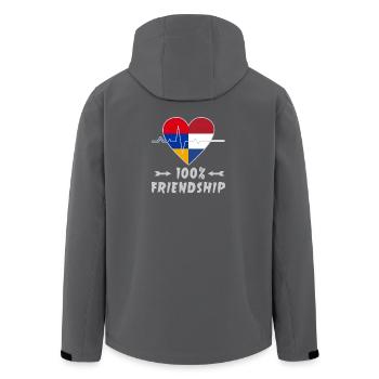 L'Arménie et les Pays-Bas : amitié à 100 % - Veste softshell homme en polyester recyclé Stanley/Stella - charbon - Dos - AI Model Male 185 light (185cm)