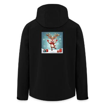 Merry Christmas, Happy Holidays; Rennes - Men’s Recycled Softshell Jacket by Stanley/Stella - black - Back - AI Model Male 185 light (185cm)