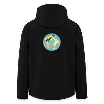 Unité mondiale et entraide - Veste softshell homme en polyester recyclé Stanley/Stella - noir - Dos - AI Model Male 185 light (185cm)