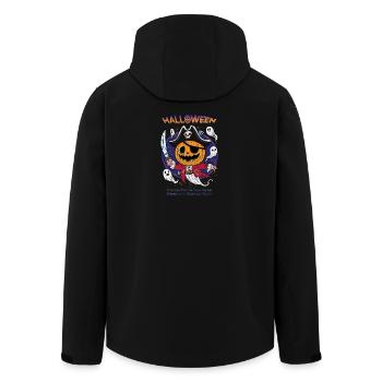 Halloween Capitaine Citrouille | Roi Bonbons - Veste softshell homme en polyester recyclé Stanley/Stella - noir - Dos - AI Model Male 185 light (185cm)