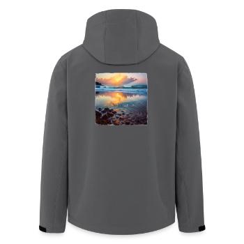Beach Pebbles - Men’s Recycled Softshell Jacket by Stanley/Stella - anthracite - Back - AI Model Male 185 light (185cm)