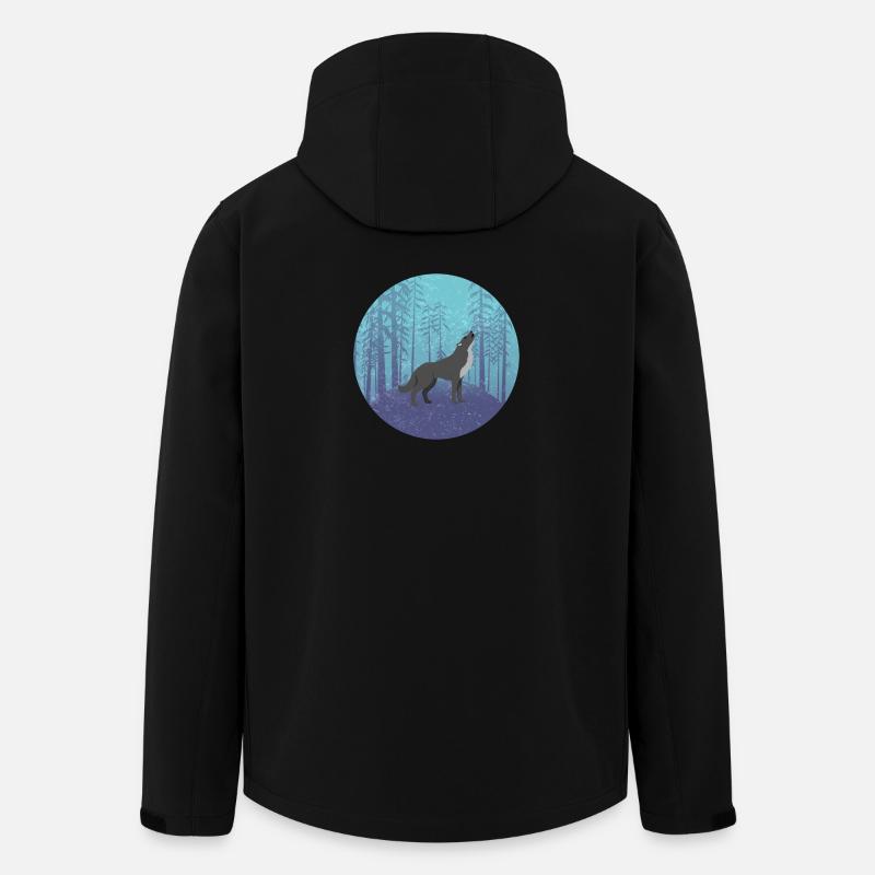 Wolf im Mondwald - Recycelte Männer Softshell-Jacke von Stanley/Stella - Schwarz