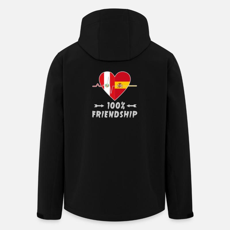 Peru and Spain 100% friendship - Men’s Recycled Softshell Jacket by Stanley/Stella - black