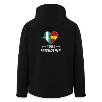 Nigeria und Spanien 100% Freundschaft - Recycelte Männer Softshell-Jacke von Stanley/Stella - Schwarz - Hinten - AI Model Male 185 light (185cm)