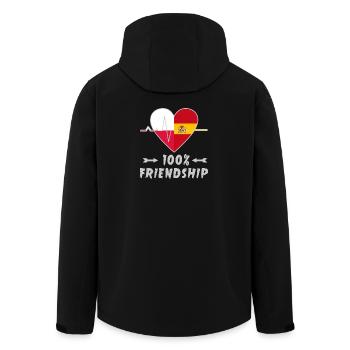 Polen und Spanien 100% Freundschaft - Recycelte Männer Softshell-Jacke von Stanley/Stella - Schwarz - Hinten - AI Model Male 185 light (185cm)