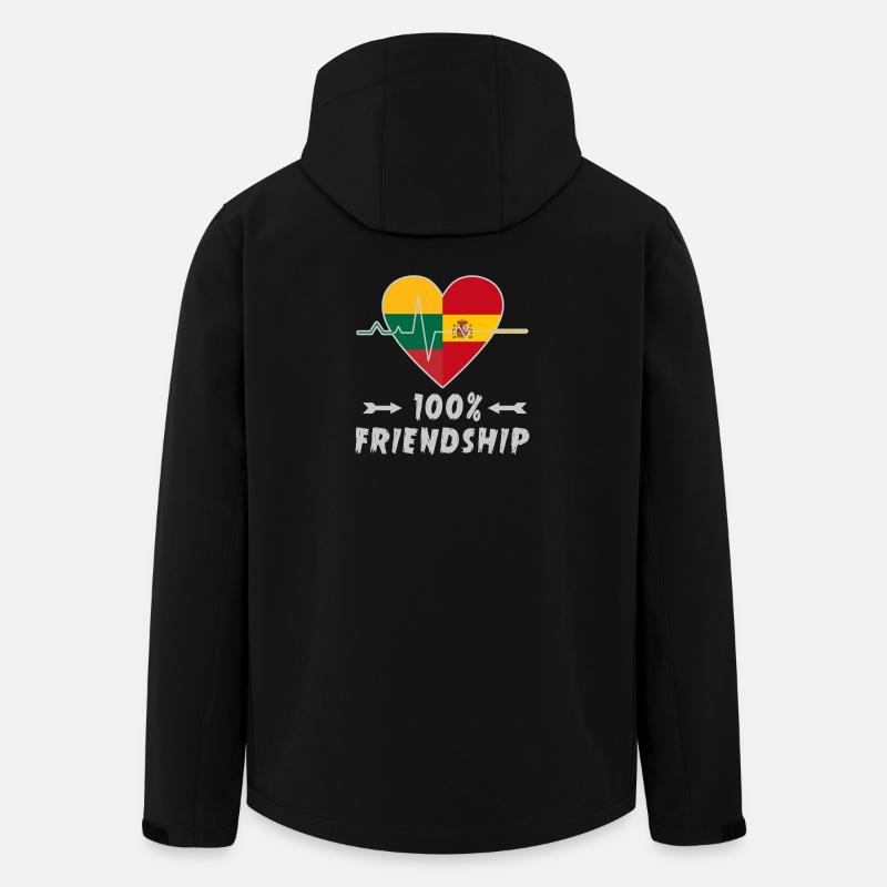 Lithuania and Spain 100% friendship - Men’s Recycled Softshell Jacket by Stanley/Stella - black