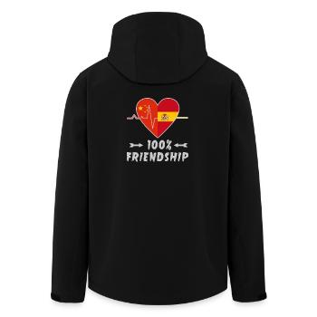 China und Spanien 100% Freundschaft - Recycelte Männer Softshell-Jacke von Stanley/Stella - Schwarz - Hinten - AI Model Male 185 light (185cm)