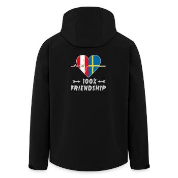 Peru and Sweden 100% friendship - Men’s Recycled Softshell Jacket by Stanley/Stella - black - Back - AI Model Male 185 light (185cm)