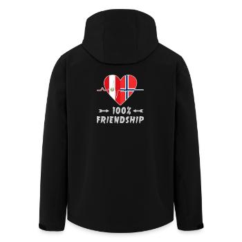 Peru and Norway 100% friendship - Men’s Recycled Softshell Jacket by Stanley/Stella - black - Back - AI Model Male 185 light (185cm)