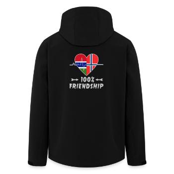 Gambia und Norwegen 100% Freundschaft - Recycelte Männer Softshell-Jacke von Stanley/Stella - Schwarz - Hinten - AI Model Male 185 light (185cm)