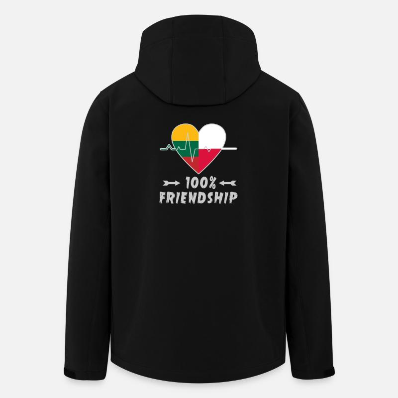 Lithuania and Poland 100% friendship - Men’s Recycled Softshell Jacket by Stanley/Stella - black