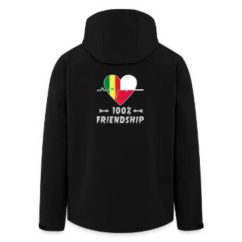 Senegal und Polen 100% Freundschaft - Recycelte Männer Softshell-Jacke von Stanley/Stella - Schwarz - Hinten - AI Model Male 185 light (185cm)