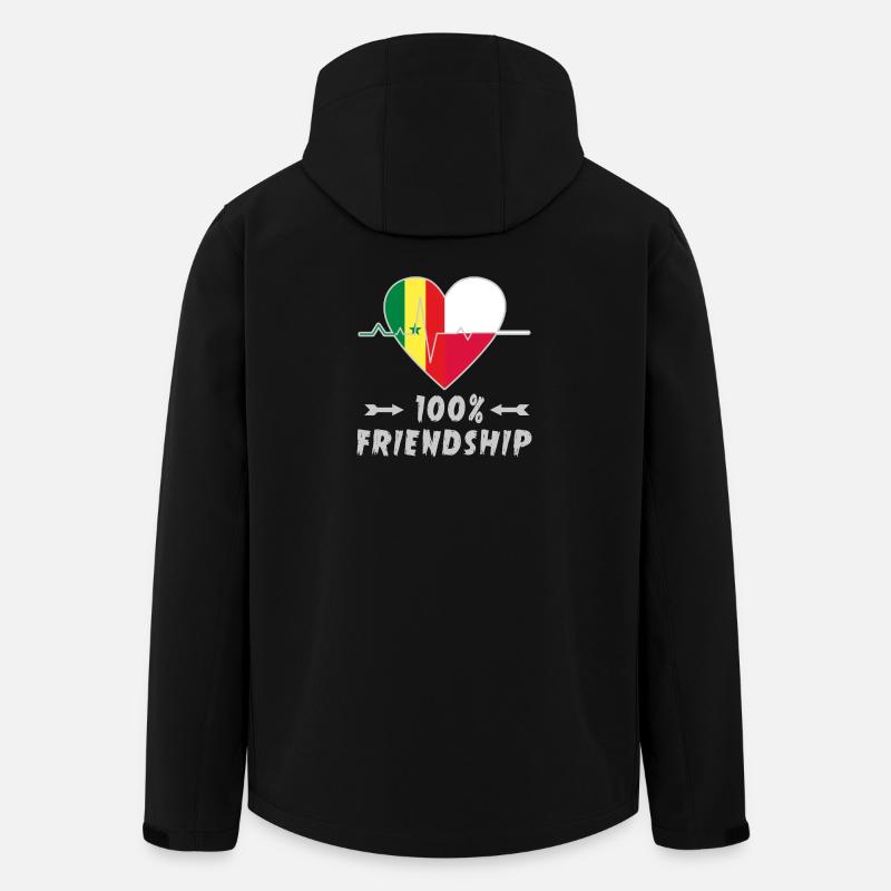 Senegal and Poland 100% friendship - Men’s Recycled Softshell Jacket by Stanley/Stella - black