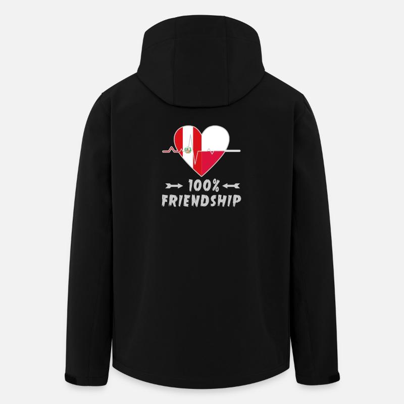 Peru und Polen 100% Freundschaft - Recycelte Männer Softshell-Jacke von Stanley/Stella - Schwarz