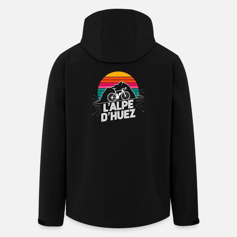 L'Alpe d'Huez Retro-Radsport-Design - Recycelte Männer Softshell-Jacke von Stanley/Stella - Schwarz