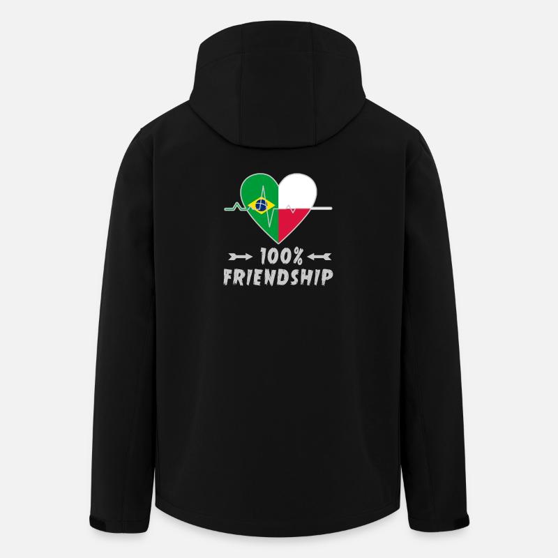 Brazil and Poland 100% friendship - Men’s Recycled Softshell Jacket by Stanley/Stella - black