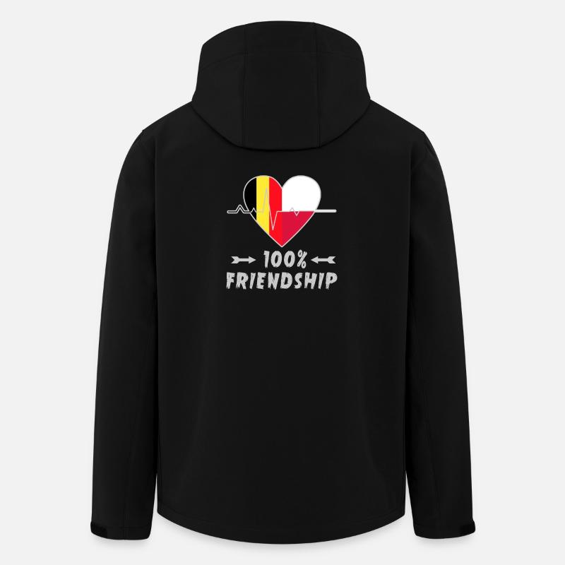 Belgium and Poland 100% friendship - Men’s Recycled Softshell Jacket by Stanley/Stella - black