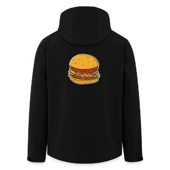 Buntes Bild eines Hamburgerbrötchens. - Recycelte Männer Softshell-Jacke von Stanley/Stella - Schwarz - Hinten - AI Model Male 185 light (185cm)
