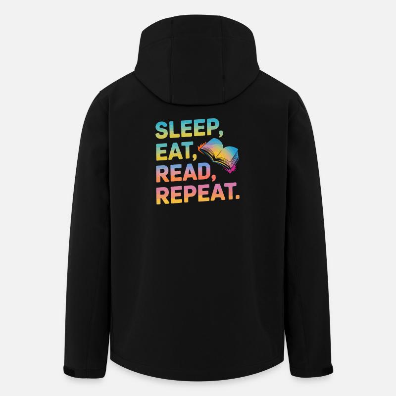 Sleep Eat Read Repeat - Men’s Recycled Softshell Jacket by Stanley/Stella - black
